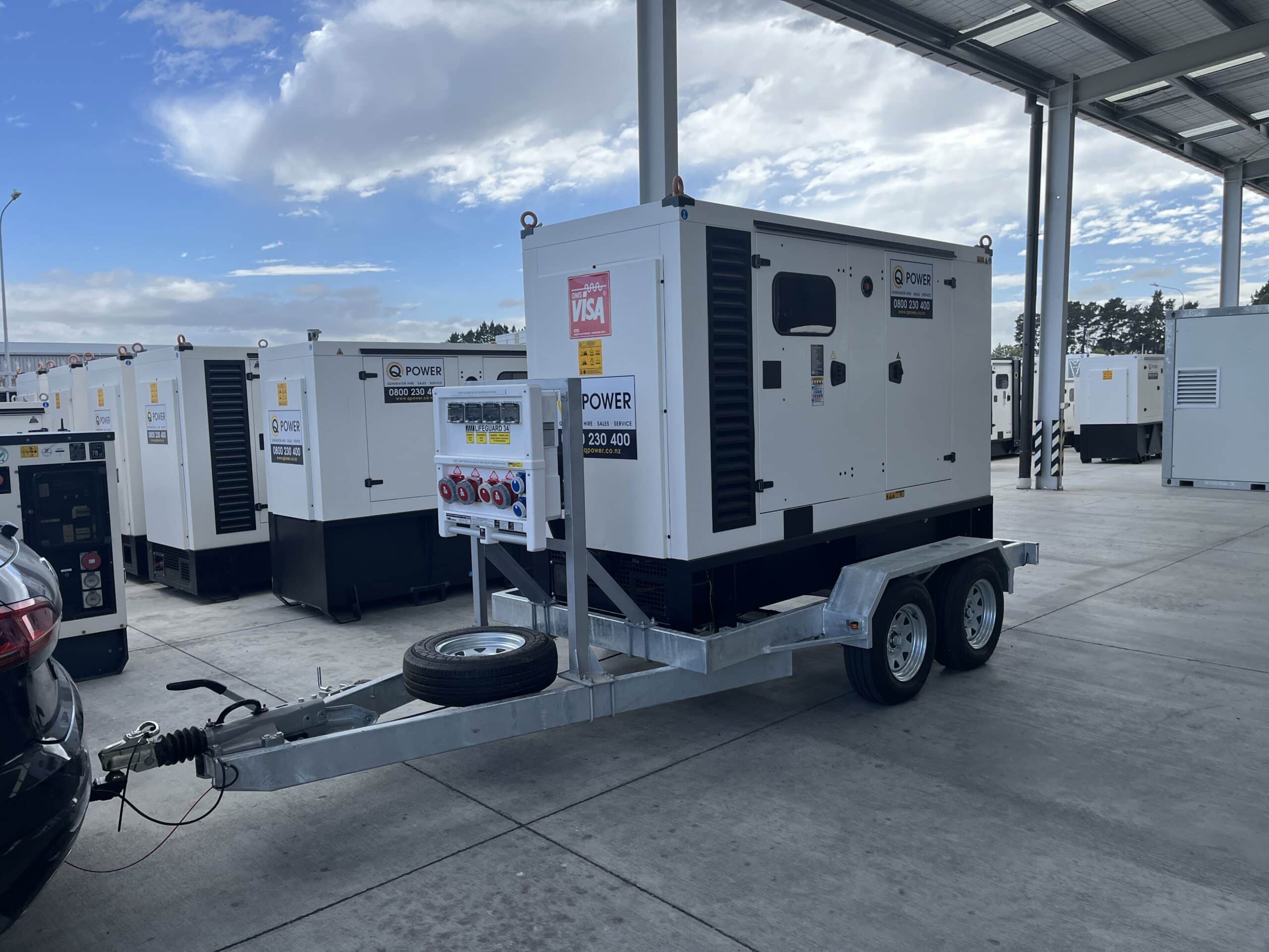 Visa Galaxy 250kva generator on a trailer.